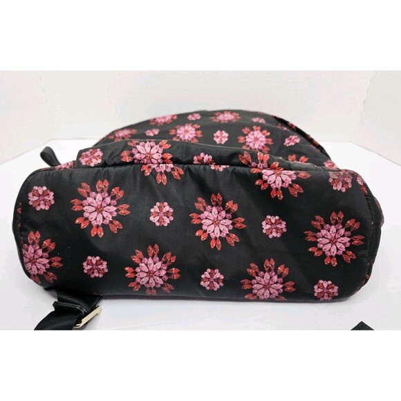 Michael Kors Kelsey Black Ultra Pink Ruby Jewel Floral Large Nylon Backpack main image 6